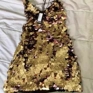 Flashy and Fun Flashy Gold Sequin dress
